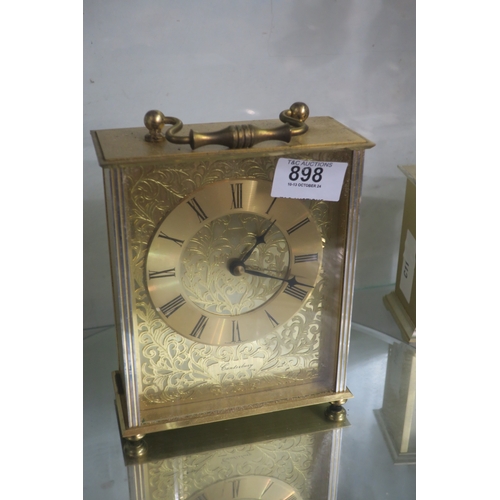 898 - BRASS MANTLE CLOCK