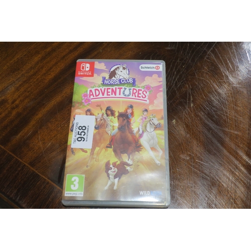 958 - NINTENDO SWITCH HORSE CLUB ADVENTURES GAME BY SCHLEICH