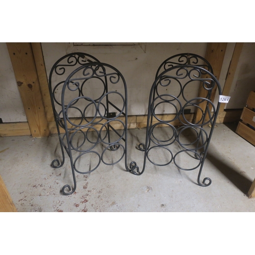 1261 - 2 METAL WINE RACKS