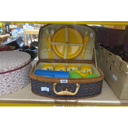 1388 - PICNIC HAMPER IN BASKET