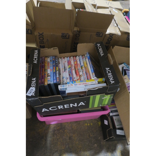 1413 - TWO BOXES OF DVDS AND CASES