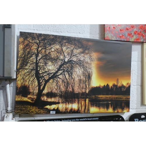 1417 - LARGE CANVAS PRINT - LAKE AT SUNSET