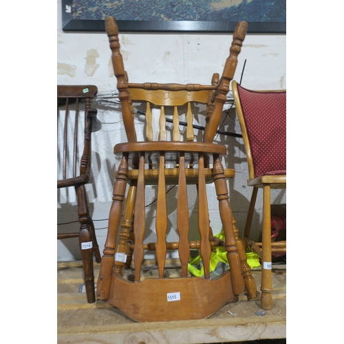 1515 - PAIR OF HEAVY OAK DINING CHAIRS