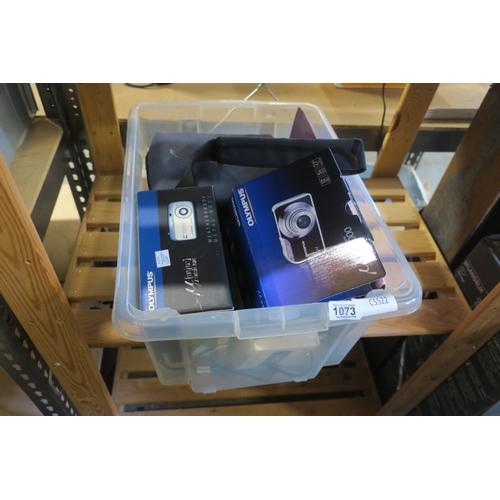 CRATE OF DIGITAL CAMERA ACCESSORIES AND DOCUMENTATION