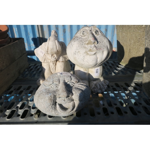 144 - TRIO OF GARDEN ORNAMENTS