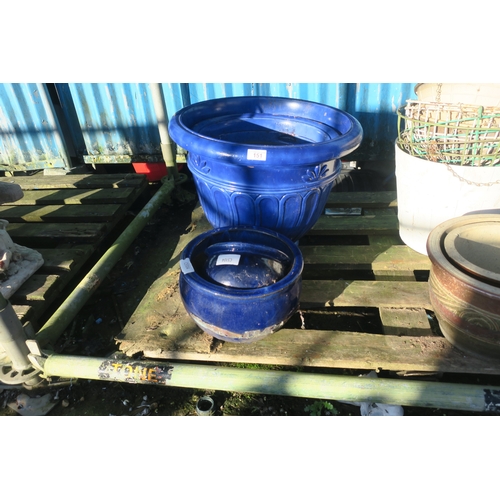 151 - SELECTION OF BLUE GARDEN PLANTERS