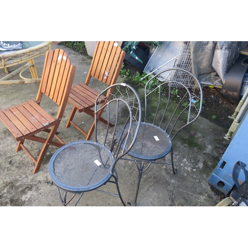 38 - PAIR OF METAL BISTRO CHAIRS