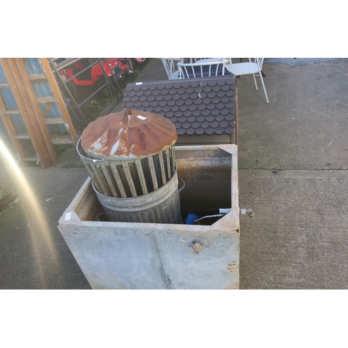 48 - GALVANISED WATER TANK AND BIN