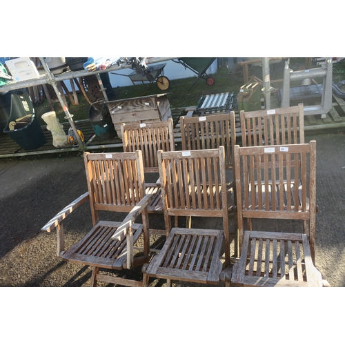 49 - 6 FOLDING WOODEN GARDEN CHAIRS