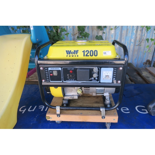 55 - WOLF POWER 1200 PORTABLE GENERATOR