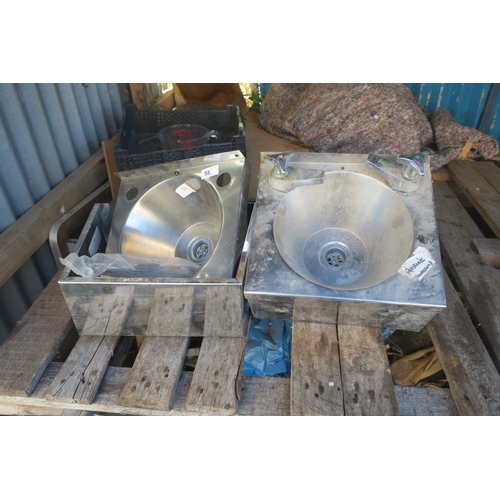 58 - 2 STAINLESS STEEL INDUSTRIAL WASH BASINS