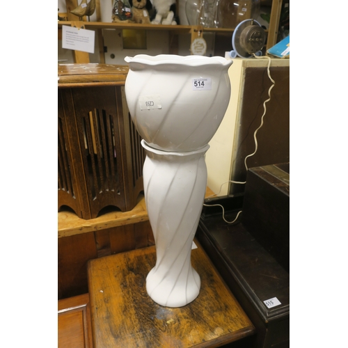 514 - BLANC DE CHINE PLANTER AND PEDESTAL STAND