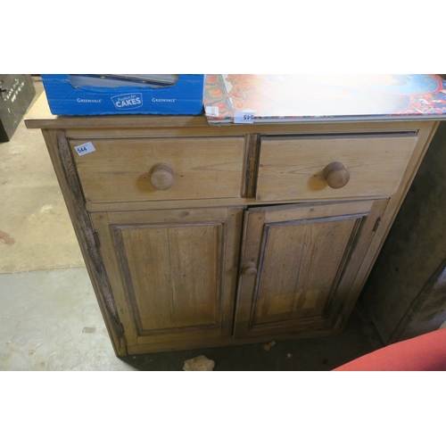 544 - ANTIQUE STRIPPED PINE CUPBOARD UNIT