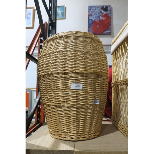 1335 - WICKER LAUNDRY BASKET