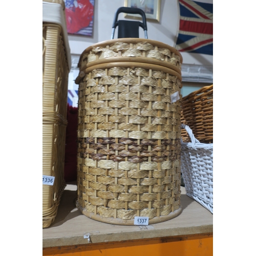 1337 - HALF ROUND WOVEN LAUNDRY BASKET