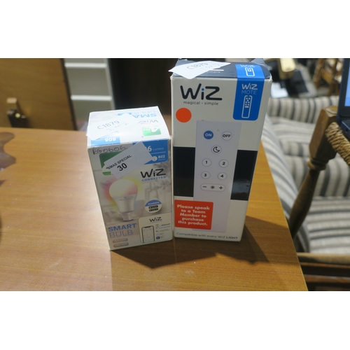 30 - BOXED WIZ SMART BULB AND BOXED WIZ CONTROLLER