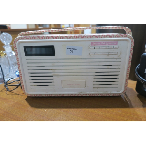 34 - EMMA BRIDGEWATER  RETRO DAB RADIO ALL WORKING WITH PLUG