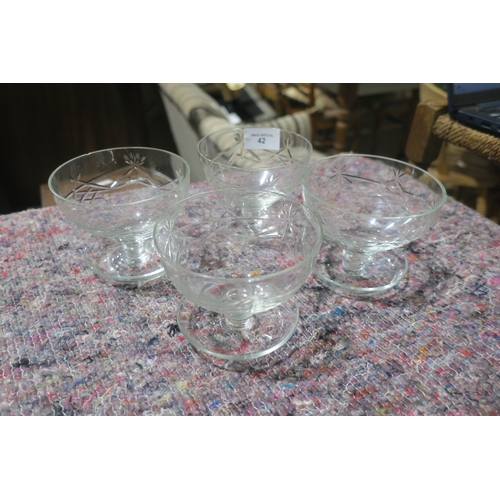 42 - SET OF 4 CRYSTAL DISHES