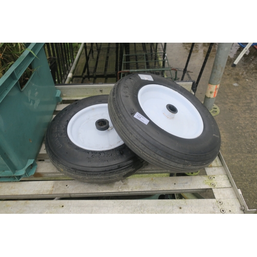 154 - 2 NEW WHEELBARROW WHEELS