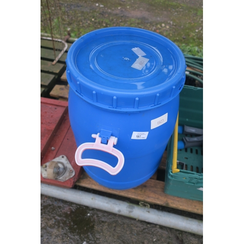 167 - BLUE BARREL CONTAINER