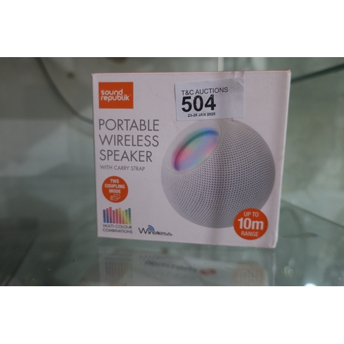 504 - SOUND REPUBLIK PORTABLE WIRELESS SPEAKER