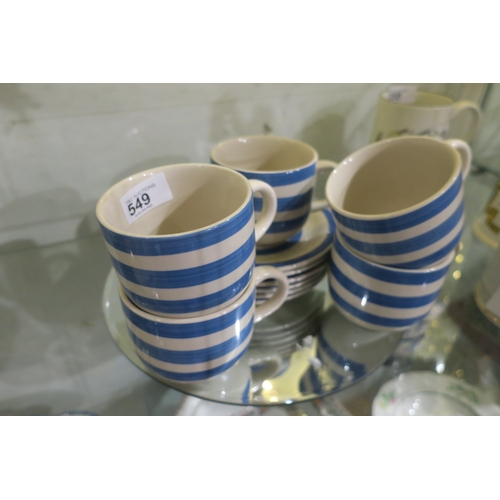 549 - CORNISHWARE CUPS & SAUCERS