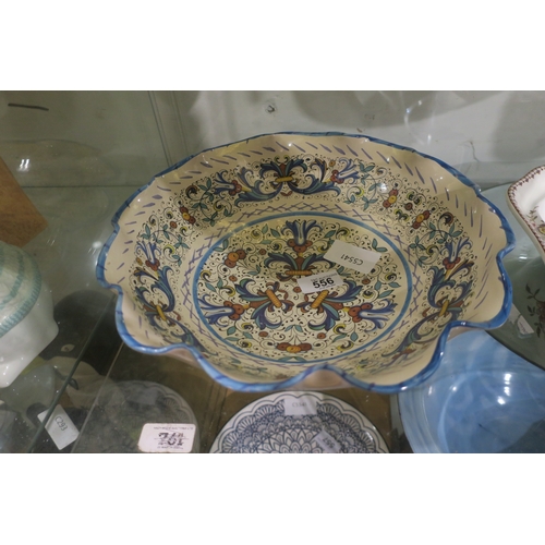 556 - LARGE HANDPAINTED ITALIAN BOWL