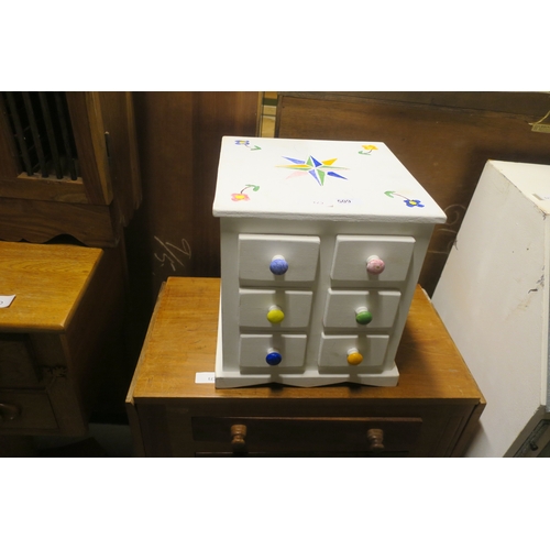 509 - CUBED SET OF PAINTED SMALL DRAWERS