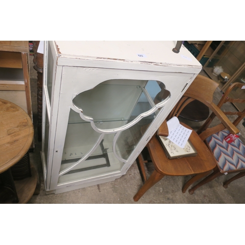 523 - WHITE PAINTED DISPLAY CABINET