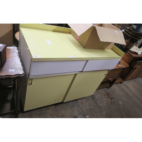 530 - VINTAGE YELLOW KITCHEN CABINET