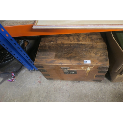 585 - SMALL WOODEN TRUNK