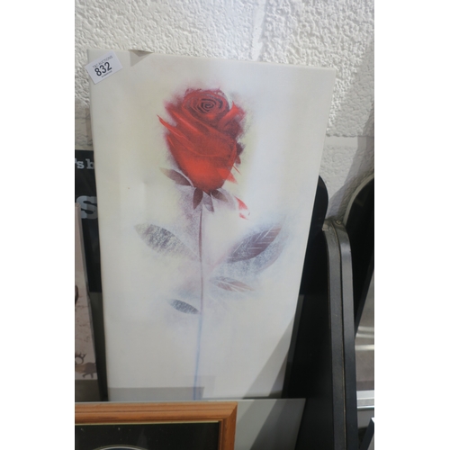 832 - SINGLE ROSE CANVAS