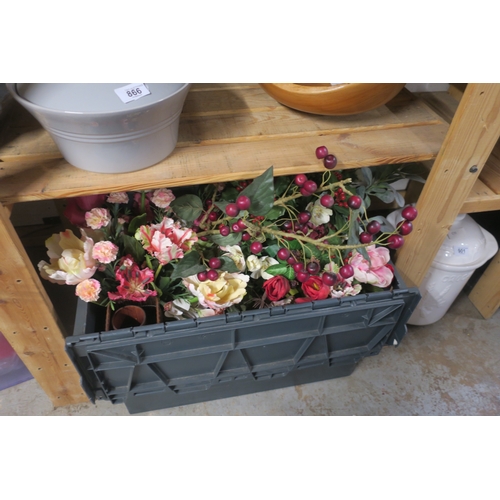 868 - FAUX FLOWERS CRATE NOT INCKUDED