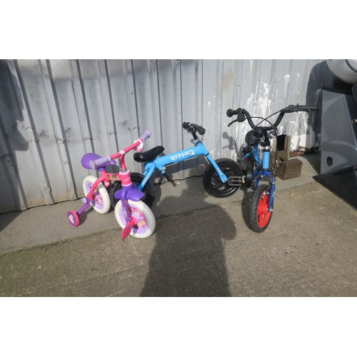 42 - 2 BALANCE BIKES AND A GIRLS BIKE