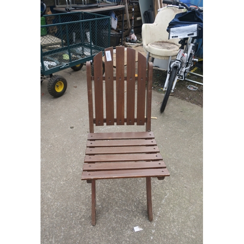 76 - 3 FOLDING WOODEN GARDEN CHAIRS