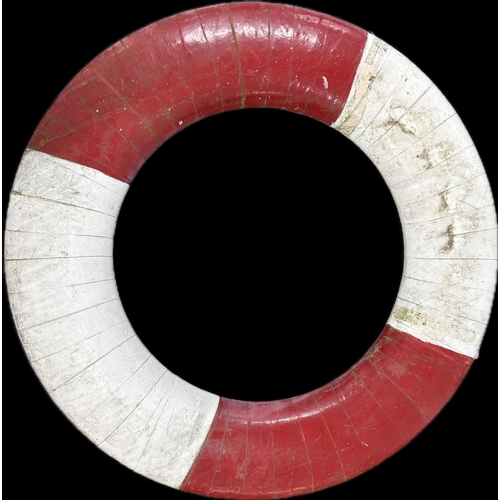 136 - Royal Iris. A Life Buoy Ring reputably from the famous Liverpool ferry Royal Iris. Red and white wra... 
