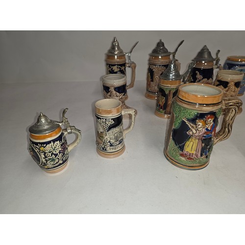 137 - Vintage German Steins. 15 of various makes and sizes