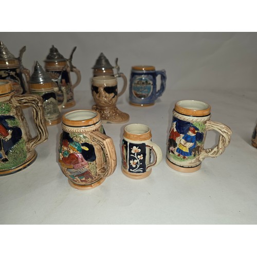 137 - Vintage German Steins. 15 of various makes and sizes