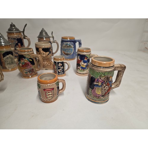 137 - Vintage German Steins. 15 of various makes and sizes