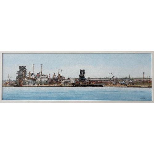 173 - R W Dipple (British 20th century), watercolour, Liverpool dock scene