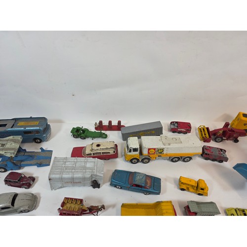 172 - Collection of aprox 55 playworn diecast model vehicles to include Corgi, Dinky, Lesney and others
