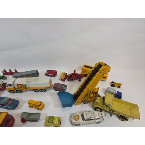 172 - Collection of aprox 55 playworn diecast model vehicles to include Corgi, Dinky, Lesney and others