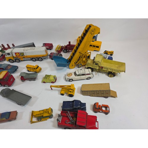 172 - Collection of aprox 55 playworn diecast model vehicles to include Corgi, Dinky, Lesney and others