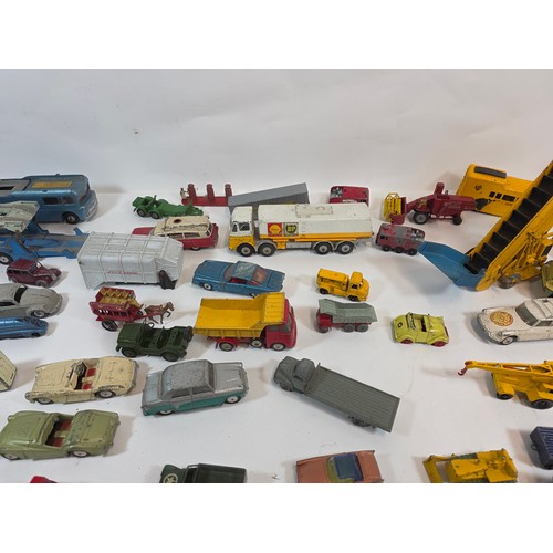 172 - Collection of aprox 55 playworn diecast model vehicles to include Corgi, Dinky, Lesney and others