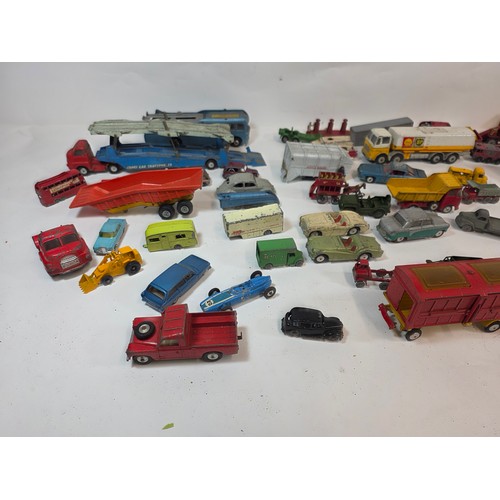172 - Collection of aprox 55 playworn diecast model vehicles to include Corgi, Dinky, Lesney and others