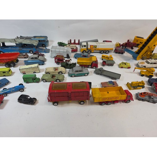 172 - Collection of aprox 55 playworn diecast model vehicles to include Corgi, Dinky, Lesney and others