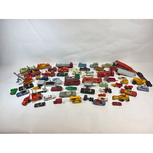 174 - Collection of aprox 55 playworn diecast model vehicles to include Corgi, Dinky, Lesney and others