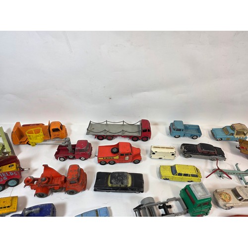 174 - Collection of aprox 55 playworn diecast model vehicles to include Corgi, Dinky, Lesney and others