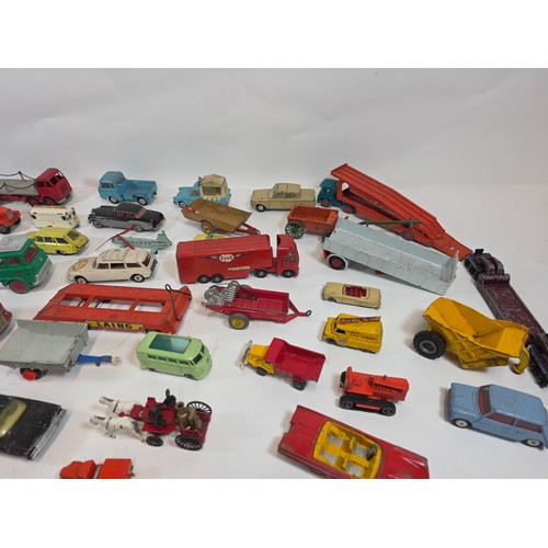 174 - Collection of aprox 55 playworn diecast model vehicles to include Corgi, Dinky, Lesney and others
