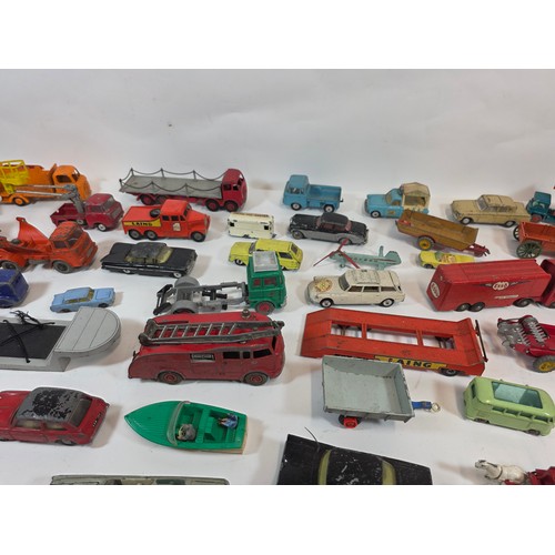 174 - Collection of aprox 55 playworn diecast model vehicles to include Corgi, Dinky, Lesney and others
